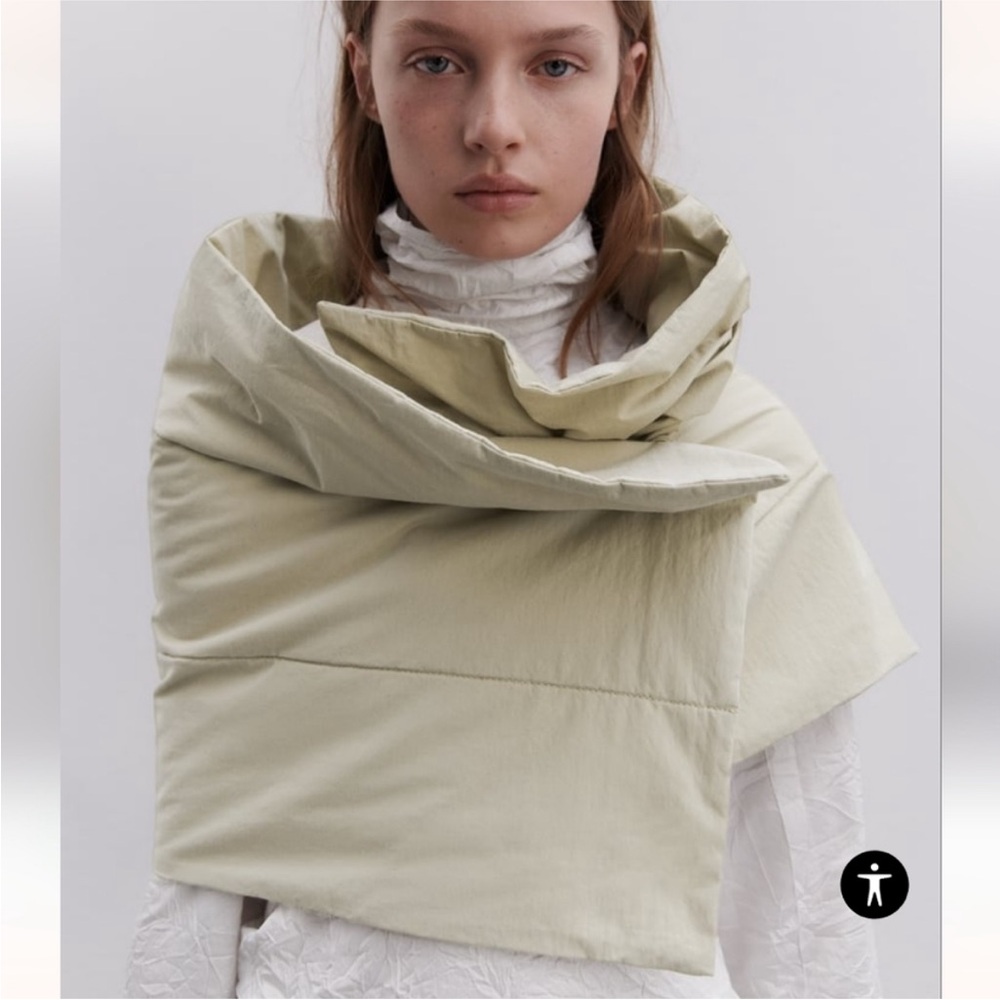 PUFFER SCARF tan beige with snaps LIMITED EDITION